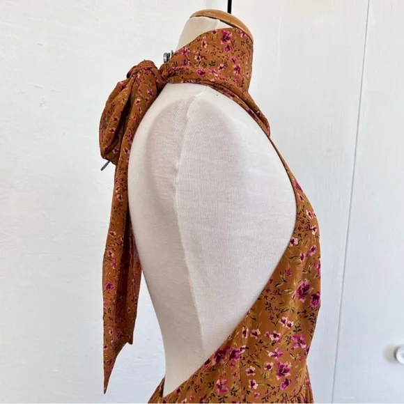 Orange Floral Halter Maxi Dress LoveShackFancy Isabel marant LoveShackFancy - Picture 6 of 9